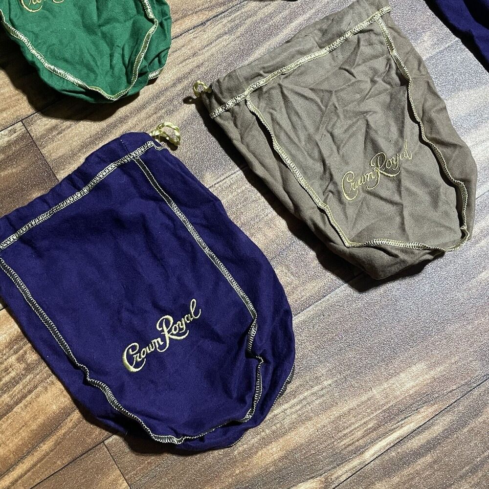 Lot of 50 Crown Royal Purple / Green / Brown Drawstring Bags - Most Large - Picture 8 of 10